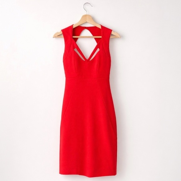 Nicole Miller Coral Cutout Bodycon Dress Size 0 Open Back - Picture 7 of 17